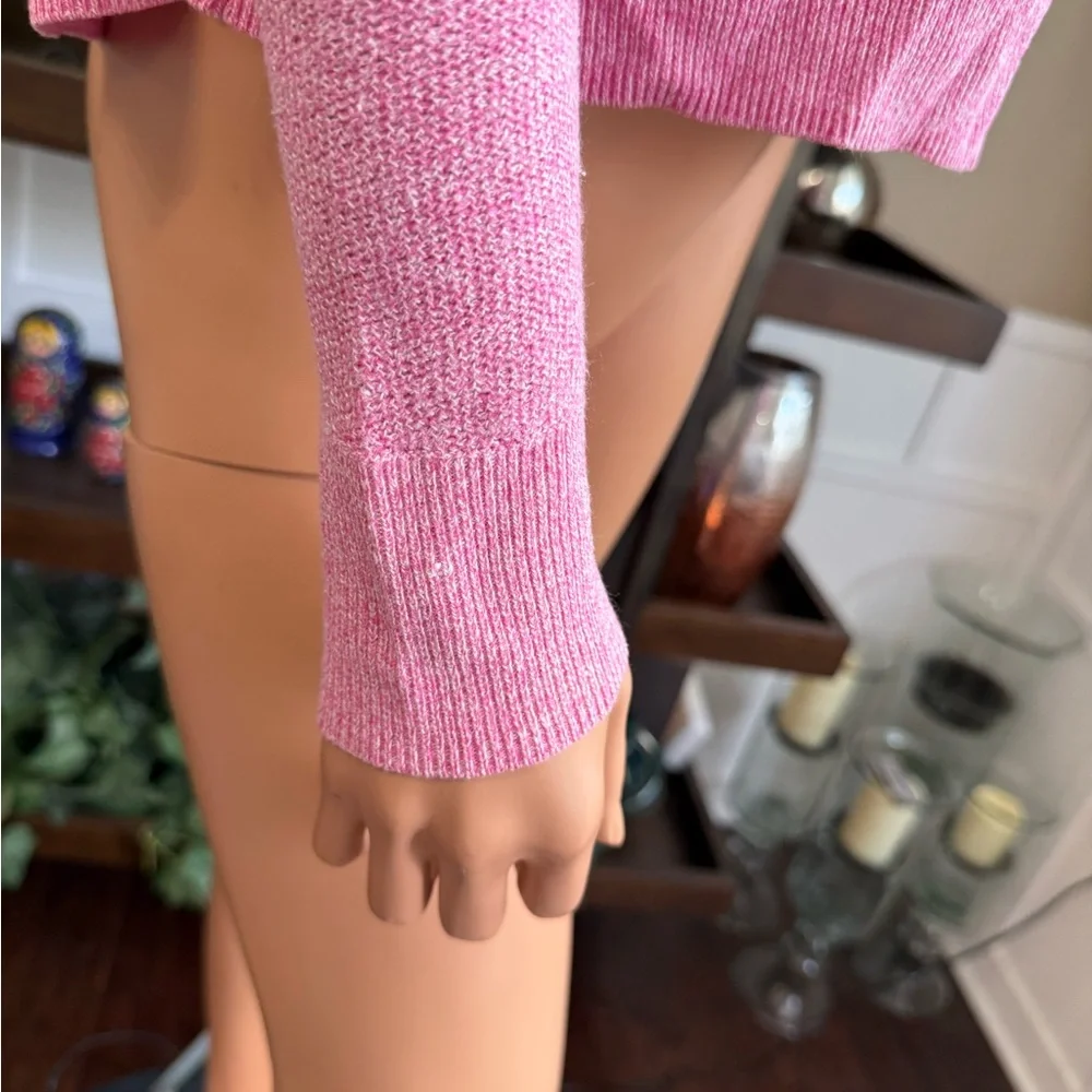 American Eagle Outfitters Pink Knit Pullover small long sleeve white fleck light - Picture 5 of 8